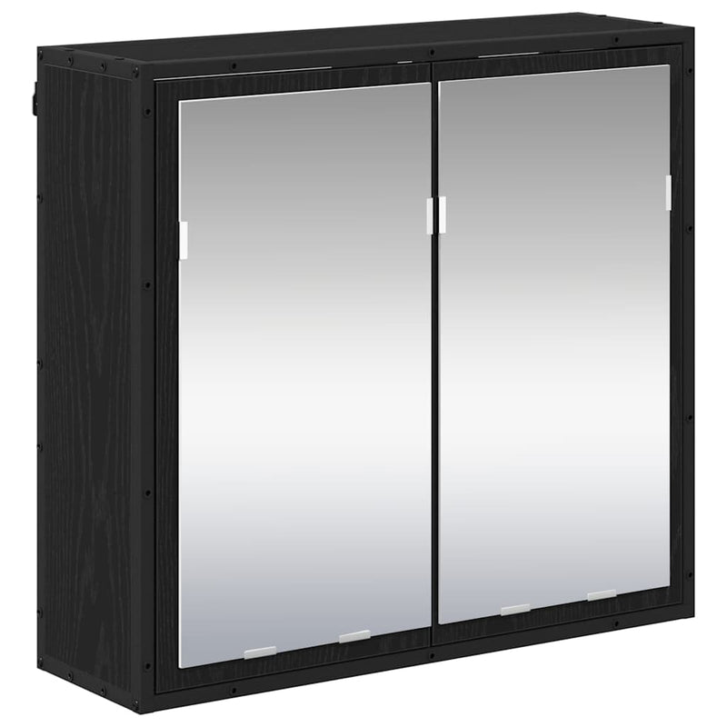 vidaXL Fürdőszobai tükörszekrény Musta tammi 65 x 20 x 60 cm Faanyag