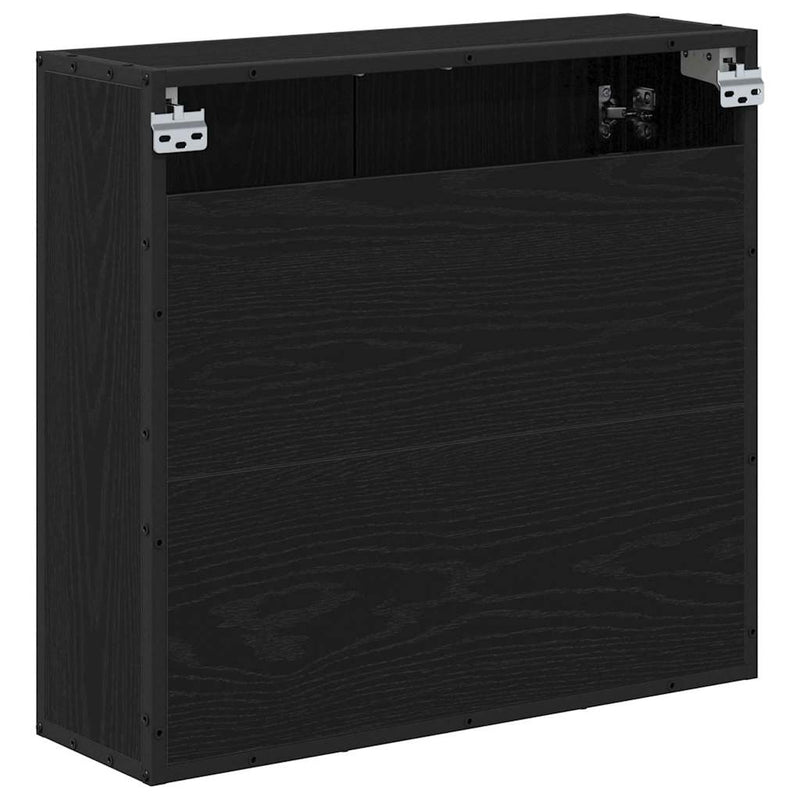 vidaXL Fürdőszobai tükörszekrény Musta tammi 65 x 20 x 60 cm Faanyag