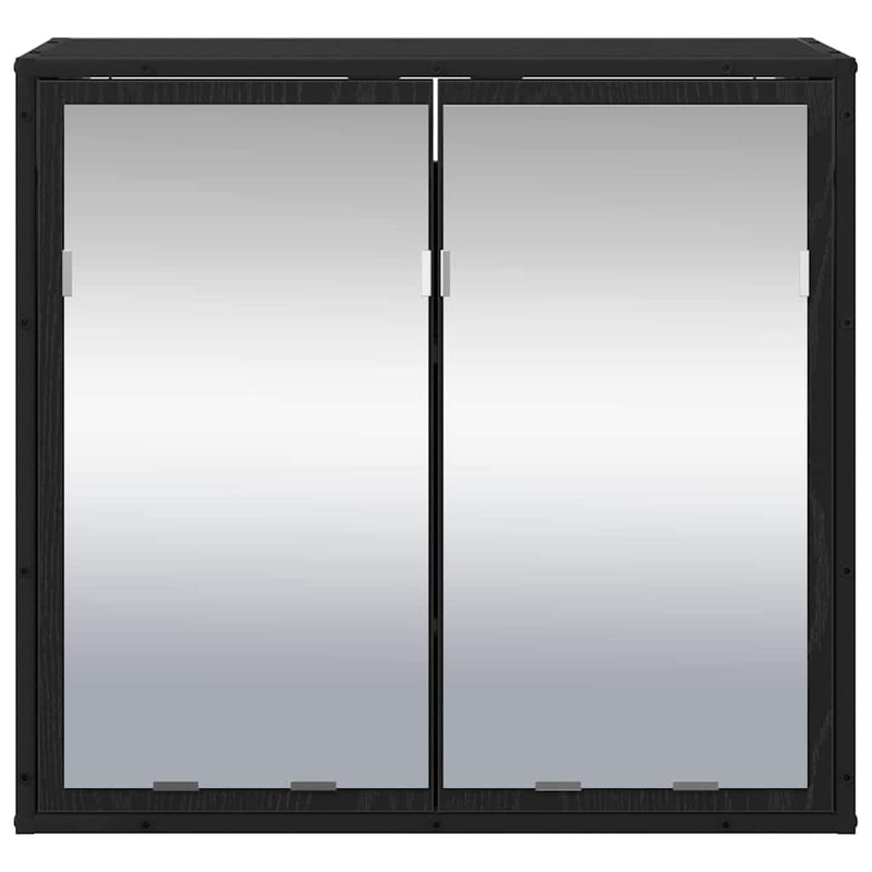 vidaXL Fürdőszobai tükörszekrény Musta tammi 65 x 20 x 60 cm Faanyag
