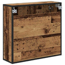 vidaXL Falpolc polcokkal Falra szerelhető Öreg fa 65 x 20 x 60 cm