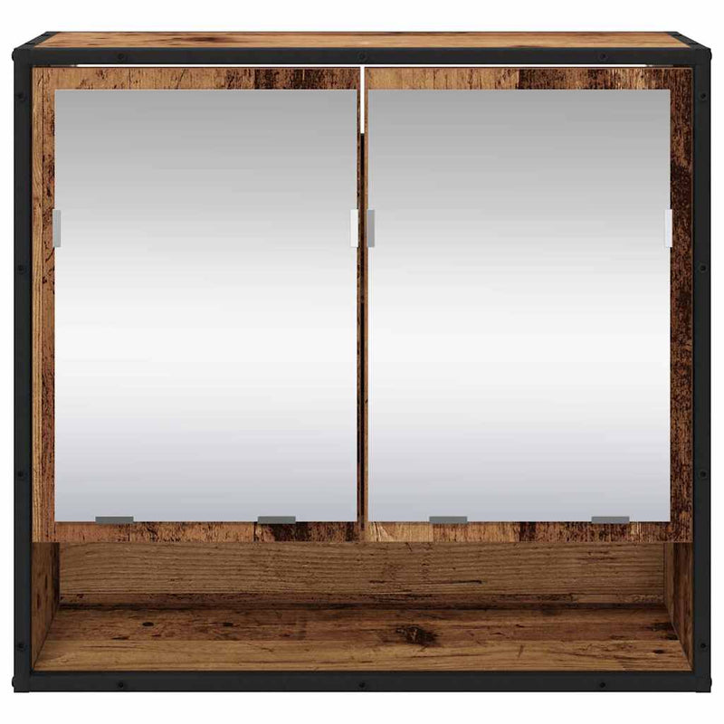vidaXL Fürdőszobai tükörszekrény Régi fa 65 x 20 x 60 cm Faanyag