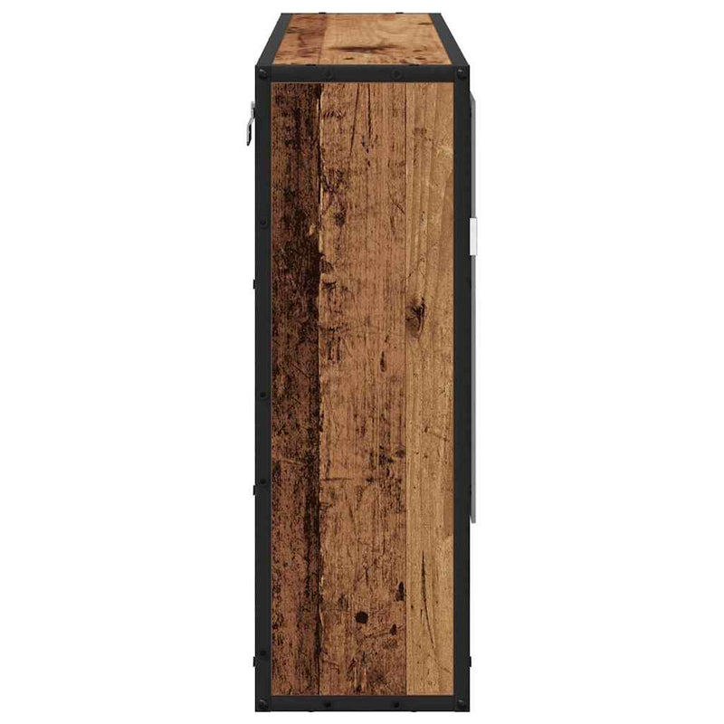 vidaXL Fürdőszobai tükörszekrény Régi fa 65 x 20 x 60 cm Faanyag