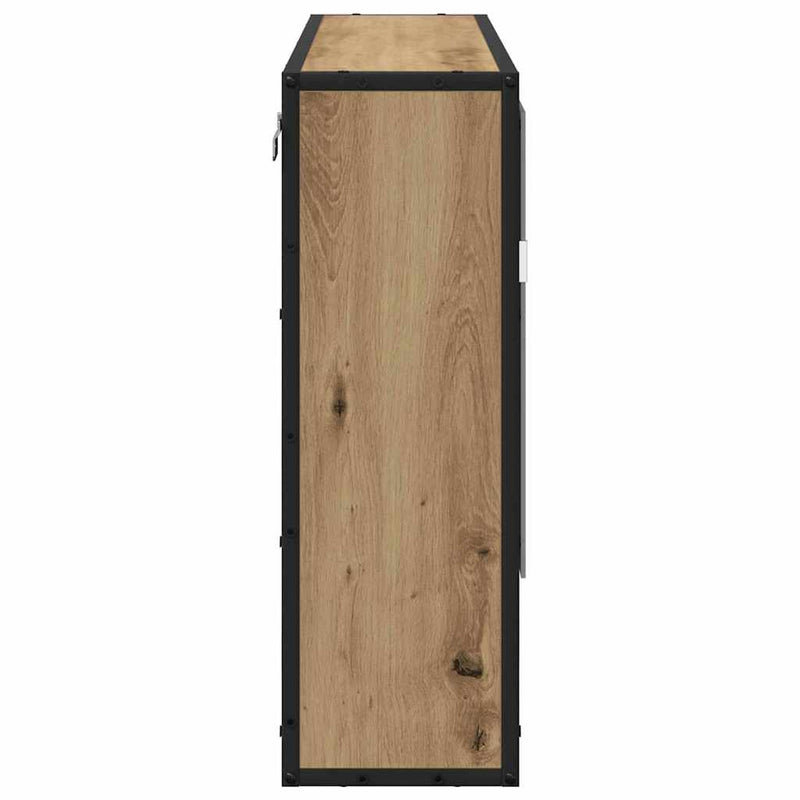 vidaXL Fürdőszobai tükörszekrény kézműves tölgy 65 x 20 x 60 cm