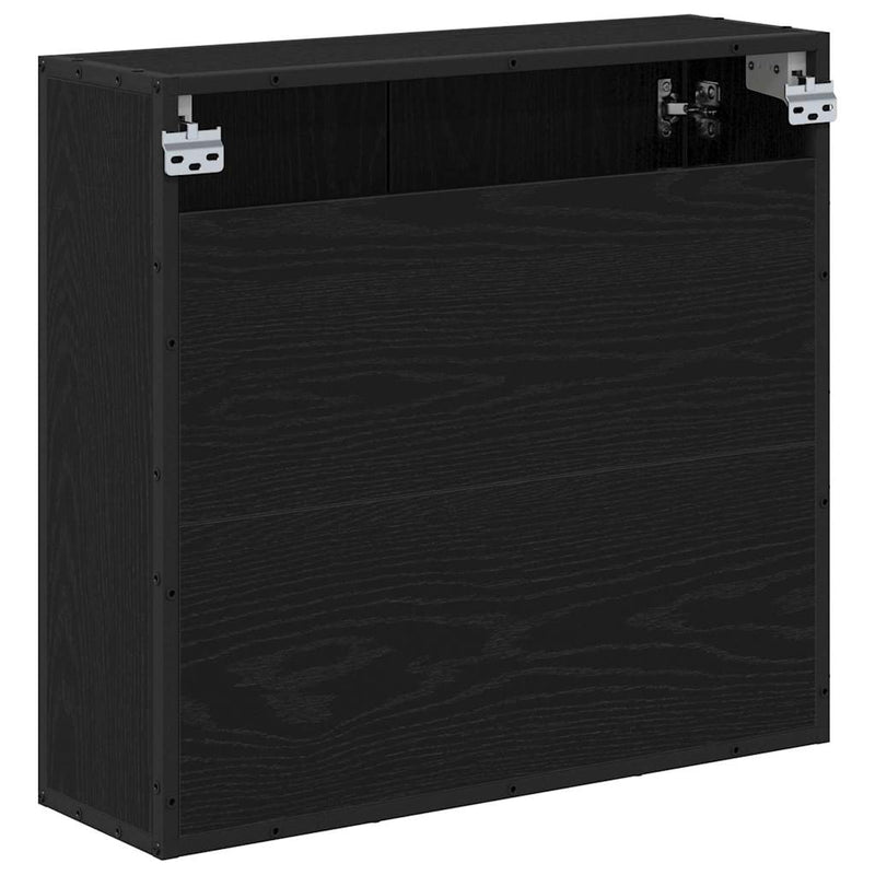 vidaXL Fürdőszobai tükörszekrény Musta tammi 65 x 20 x 60 cm Faanyag