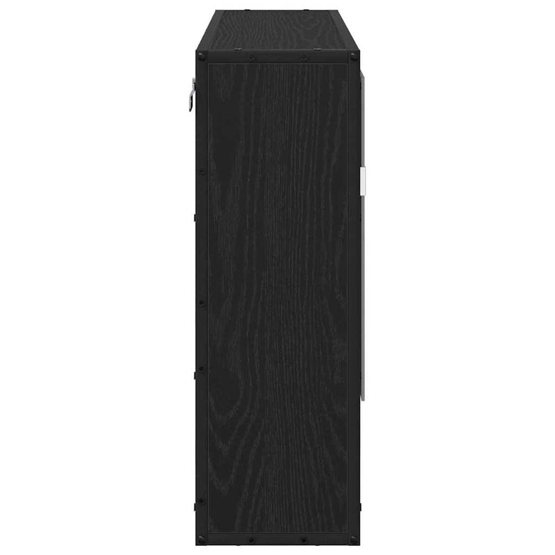 vidaXL Fürdőszobai tükörszekrény Musta tammi 65 x 20 x 60 cm Faanyag