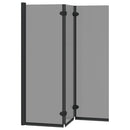 vidaXL Zuhanybeépítés Fekete 130 x 138 cm ESG üveg és alumínium