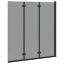vidaXL Zuhanybeépítés Fekete 130 x 138 cm ESG üveg és alumínium