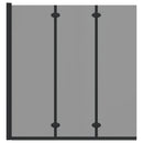 vidaXL Zuhanybeépítés Fekete 130 x 138 cm ESG üveg és alumínium