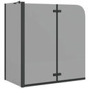 vidaXL Zuhanybeépítés Fekete 120 x 68 x 130 cm ESG üveg és alumínium