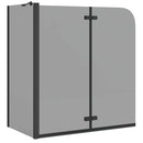 vidaXL Zuhanybeépítés Fekete 120 x 68 x 130 cm ESG üveg és alumínium