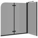 vidaXL Zuhanybeépítés Fekete 120 x 68 x 130 cm ESG üveg és alumínium