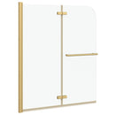 vidaXL Zuhanybeépítés Arany 120 x 140 cm ESG üveg és alumínium