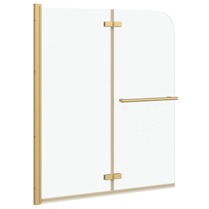 vidaXL Zuhanybeépítés Arany 120 x 140 cm ESG üveg és alumínium