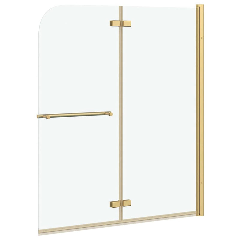 vidaXL Zuhanybeépítés Arany 120 x 140 cm ESG üveg és alumínium