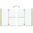 vidaXL Zuhanybeépítés Arany 120 x 140 cm ESG üveg és alumínium