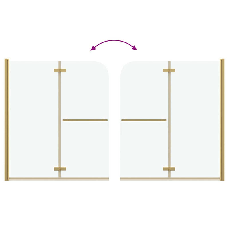 vidaXL Zuhanybeépítés Arany 120 x 140 cm ESG üveg és alumínium