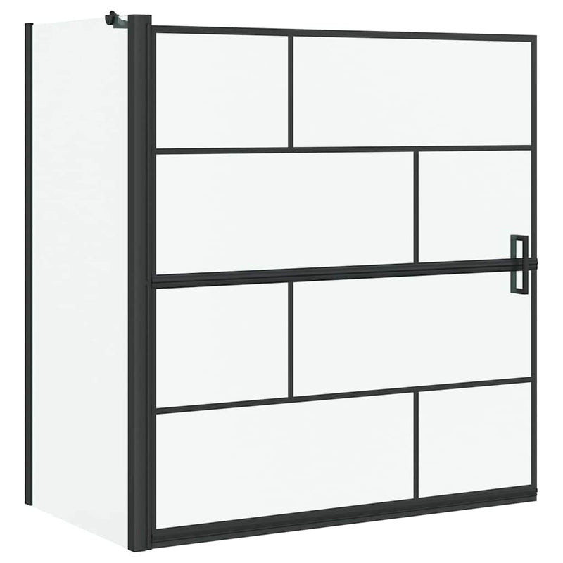 vidaXL Fürdő Zuhany Képernyő Fekete és átlátszó 116 x 67 x 129.5 cm