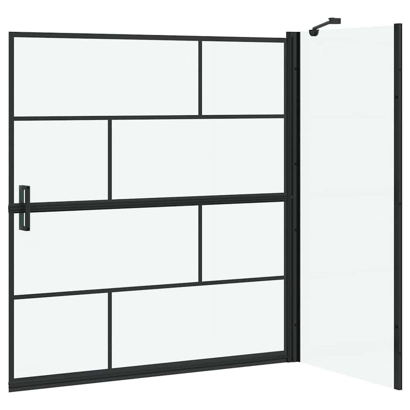 vidaXL Fürdő Zuhany Képernyő Fekete és átlátszó 116 x 67 x 129.5 cm