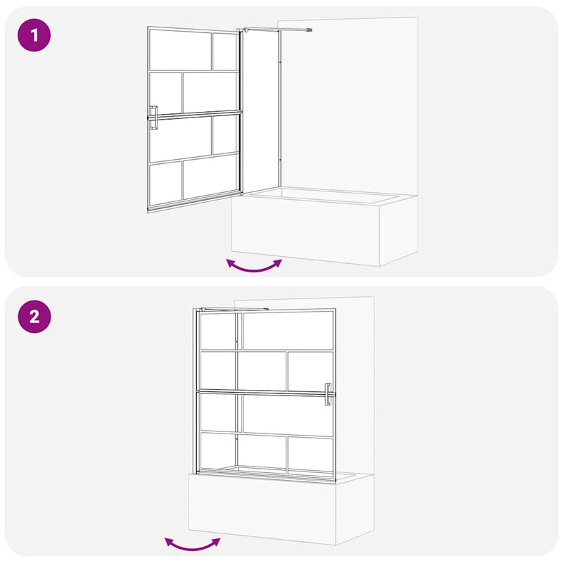 vidaXL Fürdő Zuhany Képernyő Fekete és átlátszó 116 x 67 x 129.5 cm