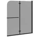 vidaXL Zuhanybeépítés Fekete 95 x 140 cm ESG üveg és alumínium