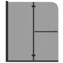 vidaXL Zuhanybeépítés Fekete 95 x 140 cm ESG üveg és alumínium