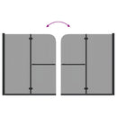 vidaXL Zuhanybeépítés Fekete 95 x 140 cm ESG üveg és alumínium