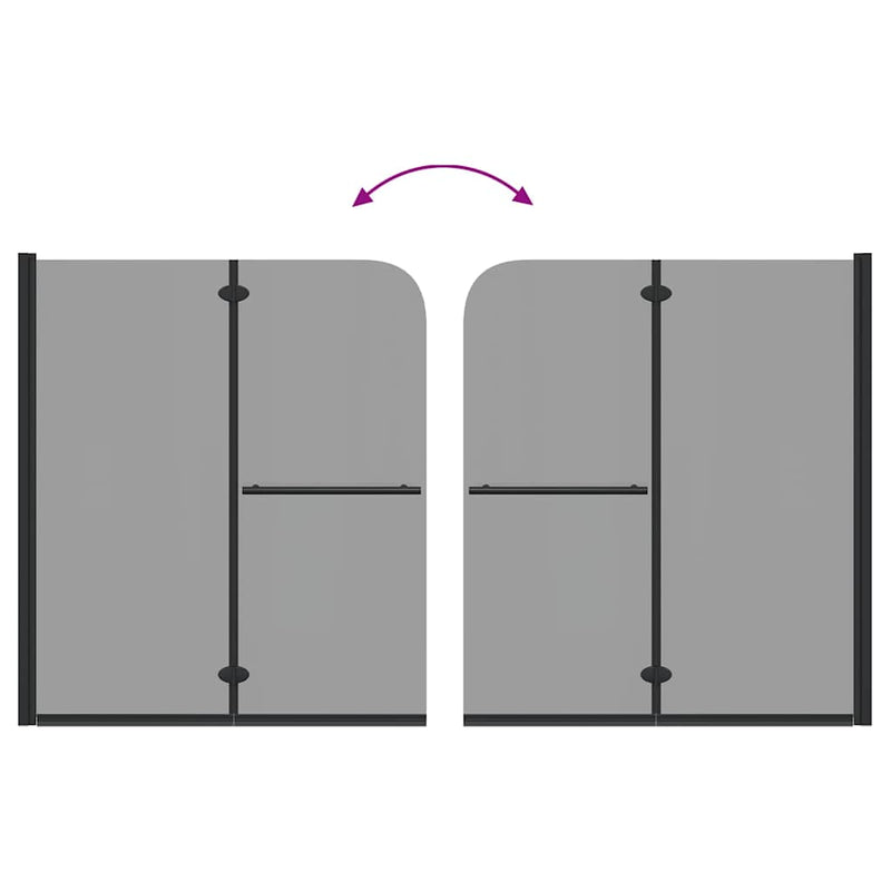 vidaXL Zuhanybeépítés Fekete 95 x 140 cm ESG üveg és alumínium