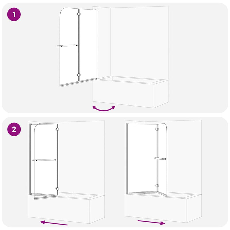 vidaXL Zuhanybeépítés Fekete 95 x 140 cm ESG üveg és alumínium