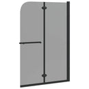 vidaXL Zuhanybeépítés Fekete 120 x 140 cm ESG üveg és alumínium