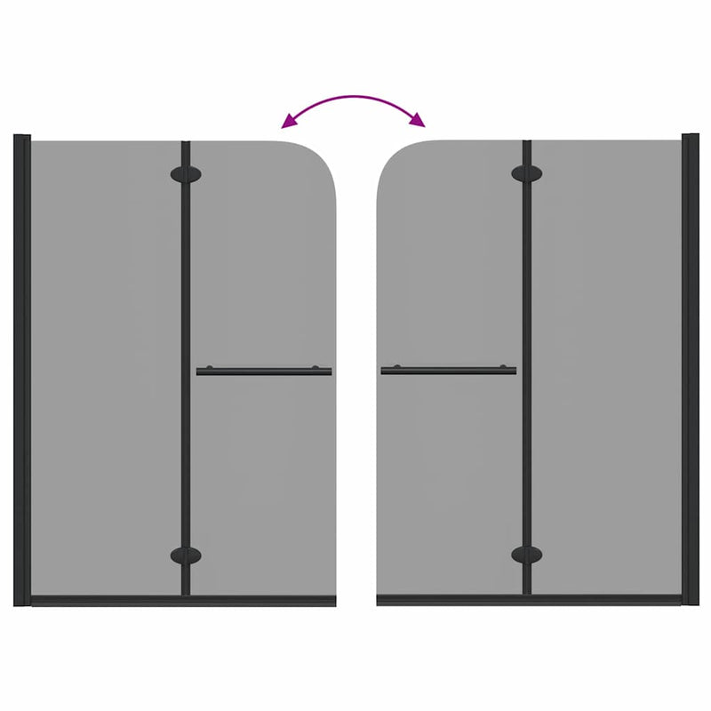 vidaXL Zuhanybeépítés Fekete 120 x 140 cm ESG üveg és alumínium