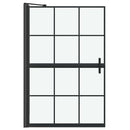 vidaXL Fürdő Zuhany Képernyő Fekete és Átlátszó 80 x 68 x 128 cm