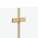 vidaXL Zuhanybeépítés Arany 130 x 138 cm ESG üveg és alumínium