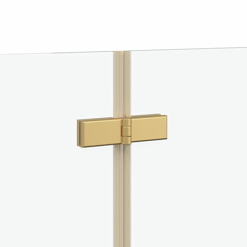 vidaXL Zuhanybeépítés Arany 130 x 138 cm ESG üveg és alumínium