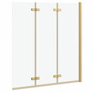 vidaXL Zuhanybeépítés Arany 130 x 138 cm ESG üveg és alumínium