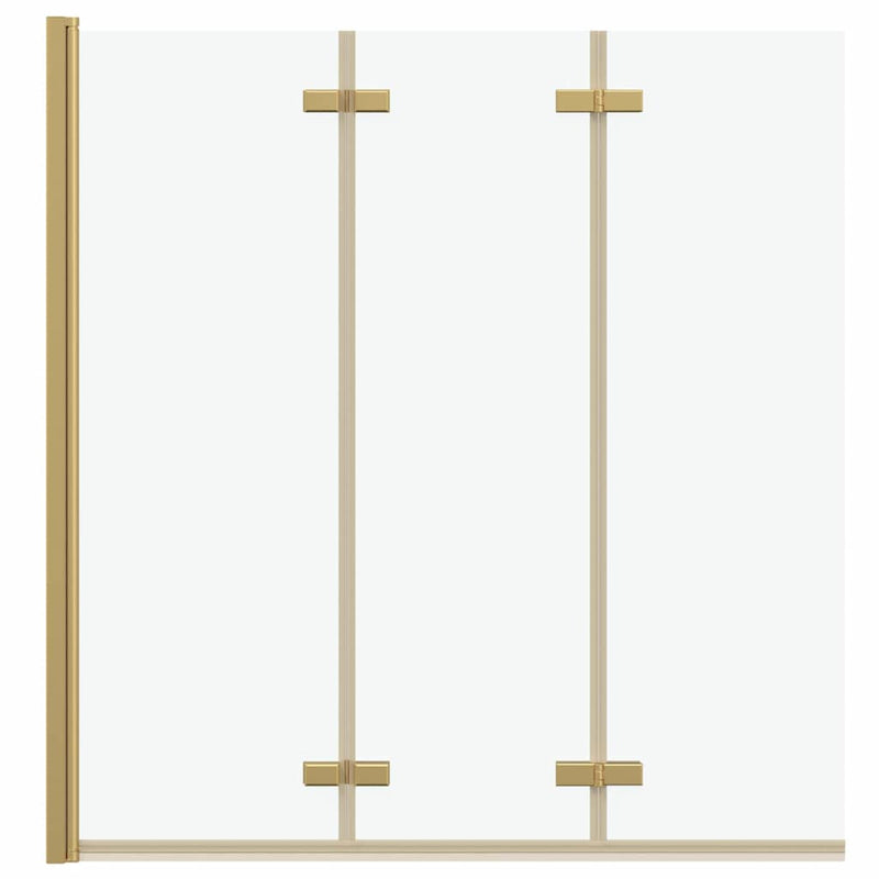 vidaXL Zuhanybeépítés Arany 130 x 138 cm ESG üveg és alumínium