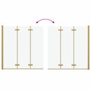 vidaXL Zuhanybeépítés Arany 130 x 138 cm ESG üveg és alumínium