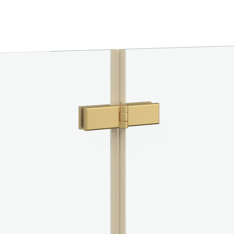 vidaXL Zuhanybeépítés Arany 95 x 140 cm ESG üveg és alumínium