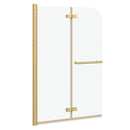 vidaXL Zuhanybeépítés Arany 95 x 140 cm ESG üveg és alumínium