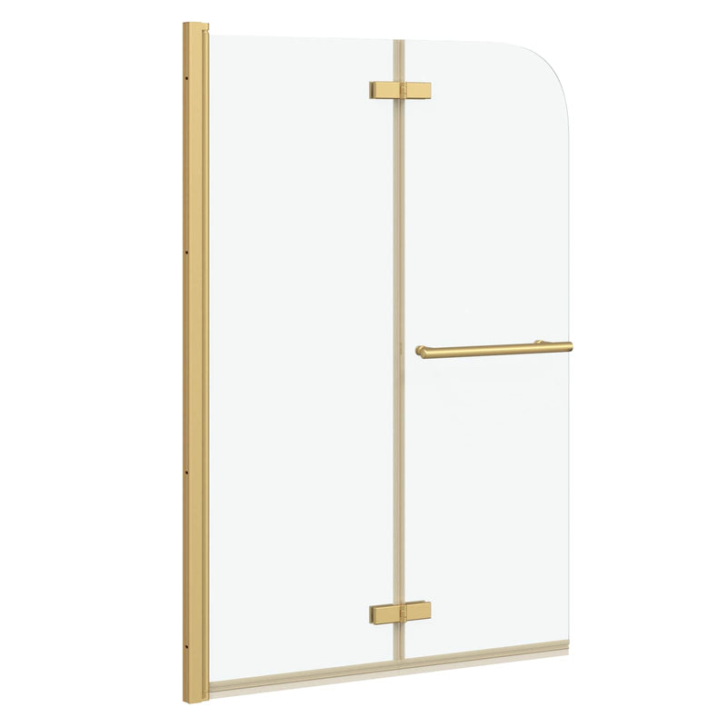 vidaXL Zuhanybeépítés Arany 95 x 140 cm ESG üveg és alumínium