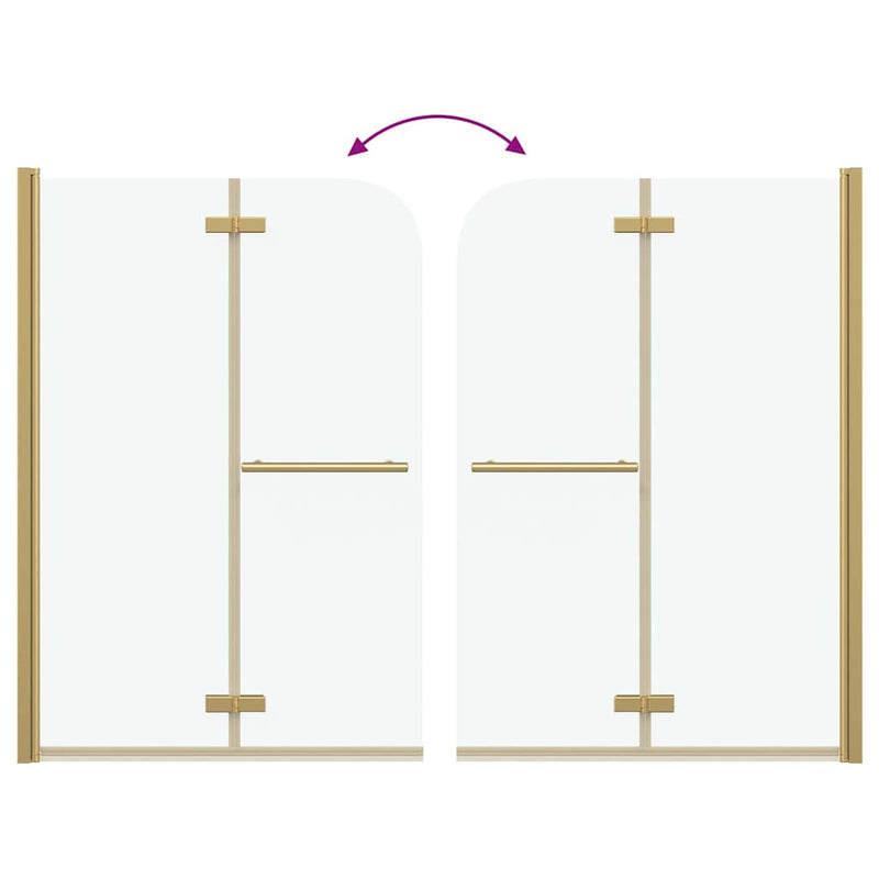 vidaXL Zuhanybeépítés Arany 95 x 140 cm ESG üveg és alumínium