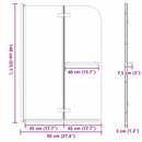 vidaXL Zuhanybeépítés Arany 95 x 140 cm ESG üveg és alumínium