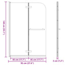 vidaXL Zuhanybeépítés Arany 95 x 140 cm ESG üveg és alumínium