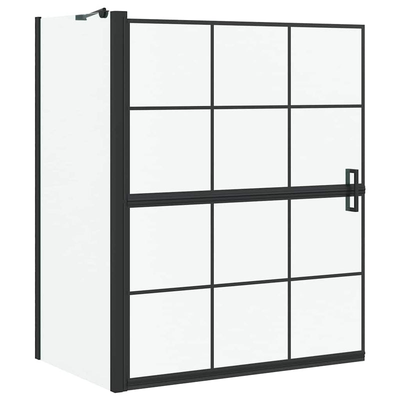 vidaXL Fürdő Zuhany Képernyő Fekete és átlátszó 100 x 67 x 129.5 cm
