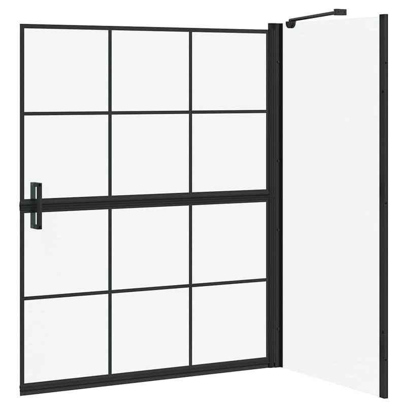 vidaXL Fürdő Zuhany Képernyő Fekete és átlátszó 100 x 67 x 129.5 cm