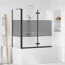 vidaXL Fürdőszoba elkerítés Geometrikus Fekete 120 x 67 x 129 cm