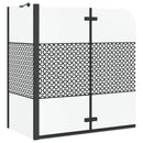 vidaXL Fürdőszoba elkerítés Geometrikus Fekete 120 x 67 x 129 cm