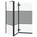 vidaXL Fürdőszoba elkerítés Geometrikus Fekete 120 x 67 x 129 cm