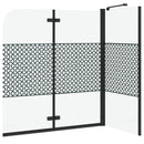 vidaXL Fürdőszoba elkerítés Geometrikus Fekete 120 x 67 x 129 cm