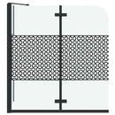 vidaXL Fürdőszoba elkerítés Geometrikus Fekete 120 x 67 x 129 cm