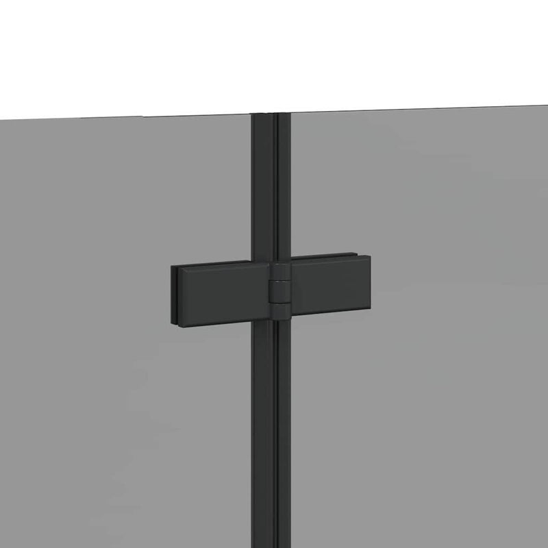 vidaXL Zuhanybeépítés Fekete 130 x 138 cm ESG üveg és alumínium